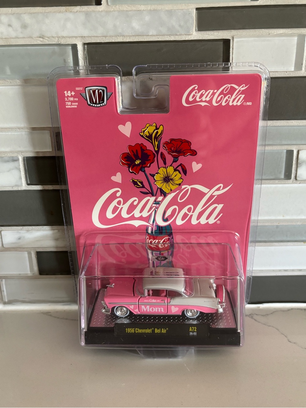 Coca Cola Pink 1956 Chevrolet Bel Air Die-Cast Car Mom m2 machines